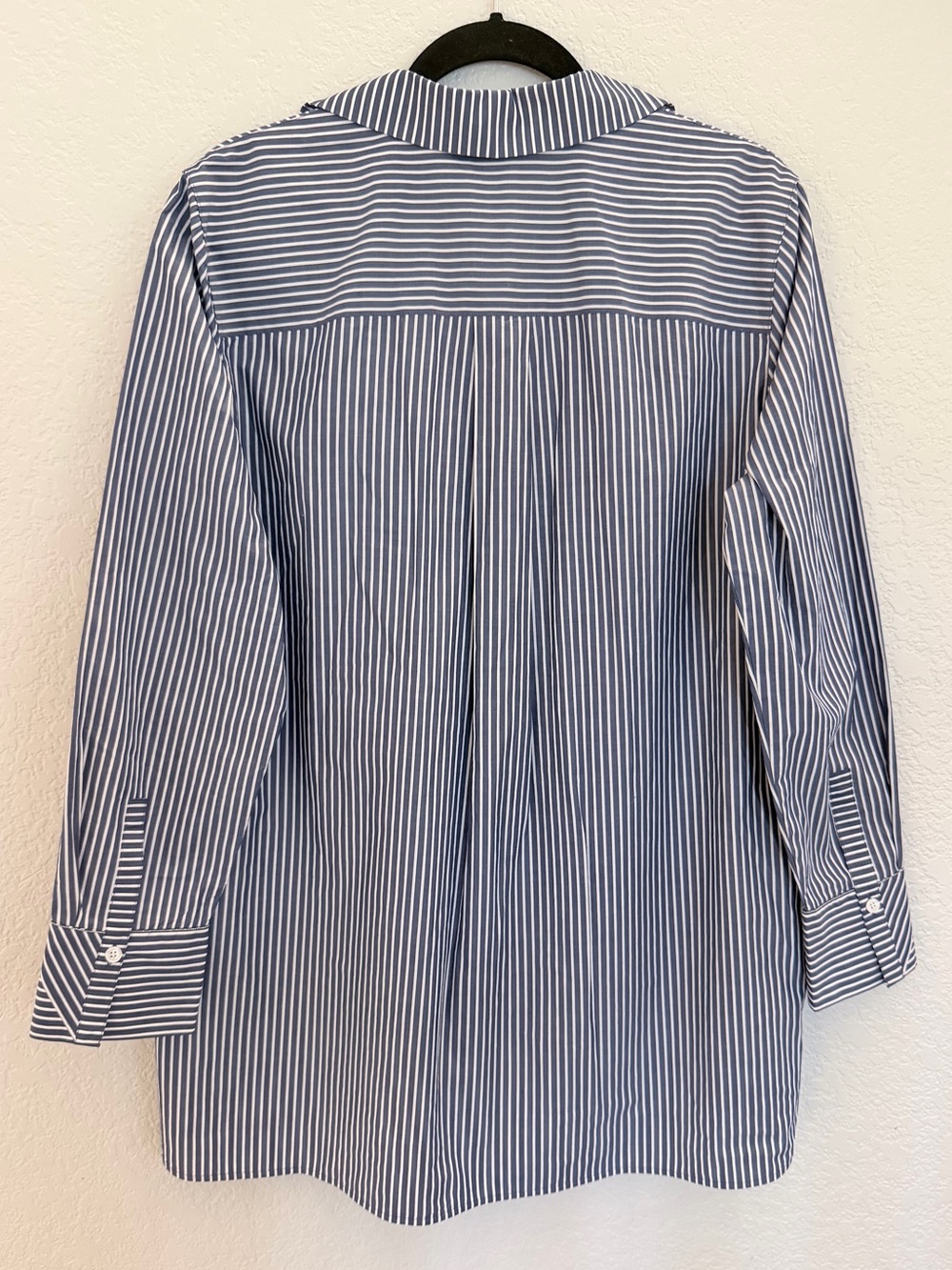 Lafayette 148 New York Striped Cotton Popover Shirt Size L - Picture 7 of 9